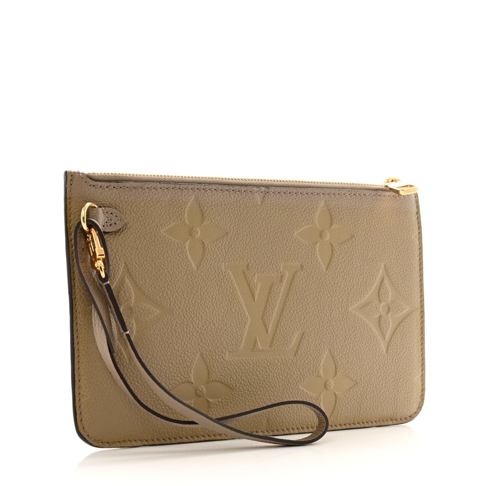 Louis Vuitton  Empreinte Monogram Giant Neverfull MM Pochette Tourterelle NEW